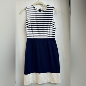 Kate Spade Sarita Navy & White Striped Colorblock Sleeveless Dress Size 0